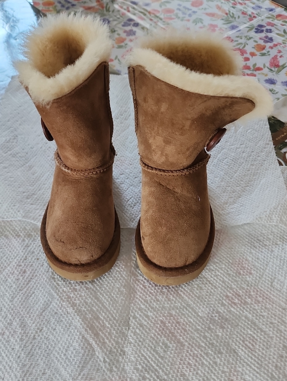 Chestnut Suede Shearling-Lined Boots
